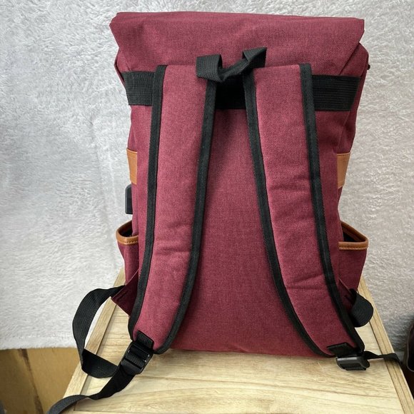 Mancio Bags Mancio Slim Laptop Backpack With Usb Charging Port Tear